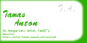 tamas anton business card